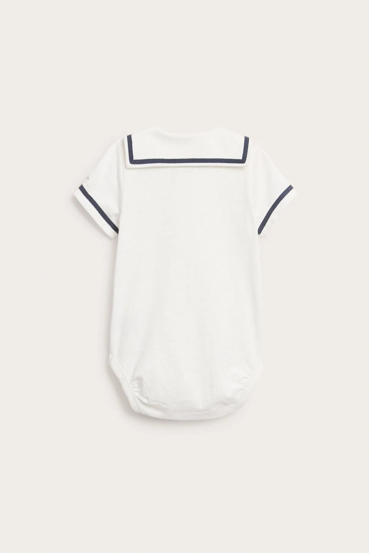 Baby white short sleeve sailor bodysuit