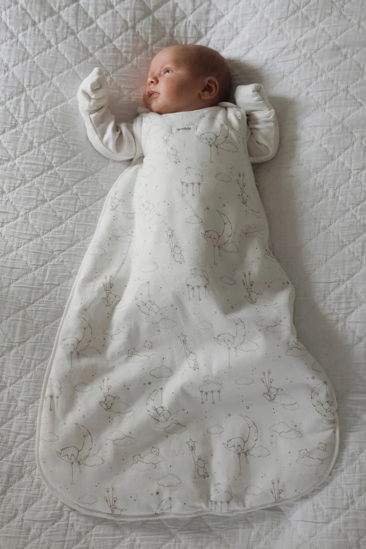Baby white sleeping bag