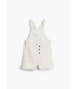Baby white suspender shorts