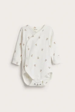 Baby white teddy bear bodysuit