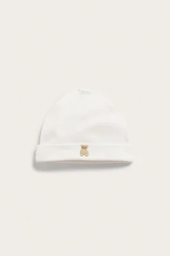 Baby white teddy bear hat