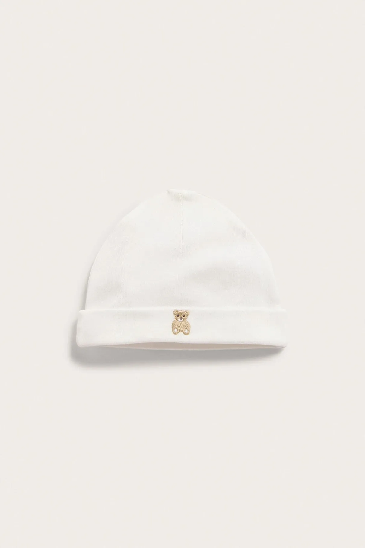 Baby white teddy bear hat