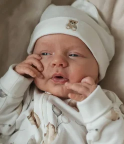 Baby white teddy bear hat
