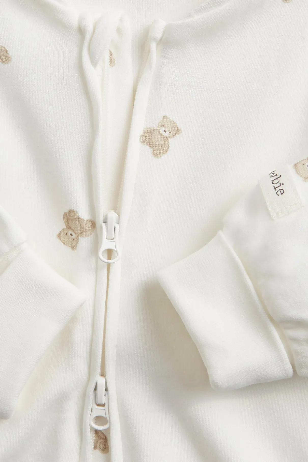Baby white teddy bear sleepsuit
