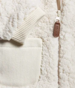 Baby white teddy jacket with hood