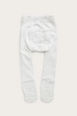 Baby white tights with lace