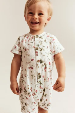 Baby wild strawberry print romper