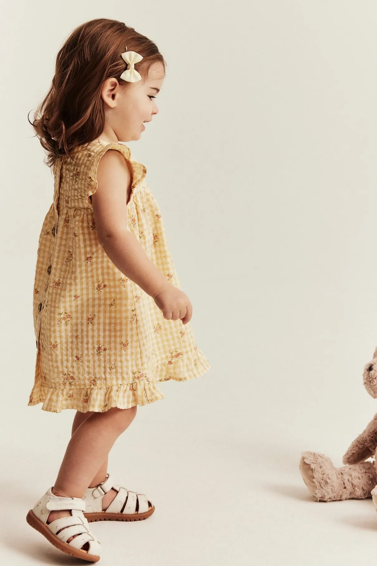 Baby yellow checked dress
