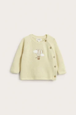 Baby yellow fine-knit cardigan