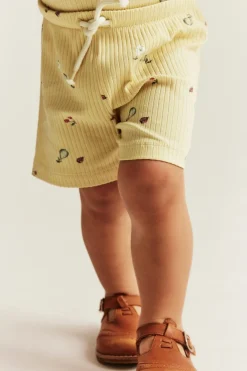 Baby yellow ribbed 2-piece set