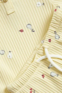 Baby yellow ribbed 2-piece set