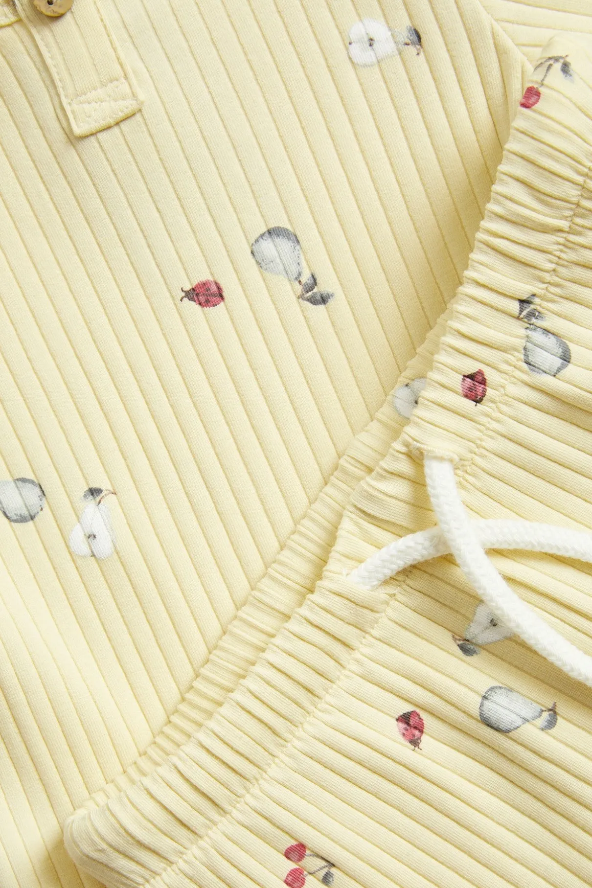 Baby yellow ribbed 2-piece set