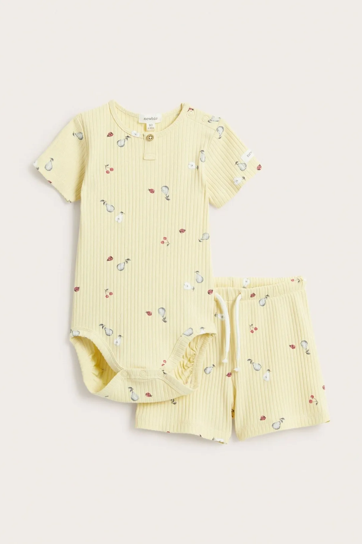 Baby yellow ribbed 2-piece set
