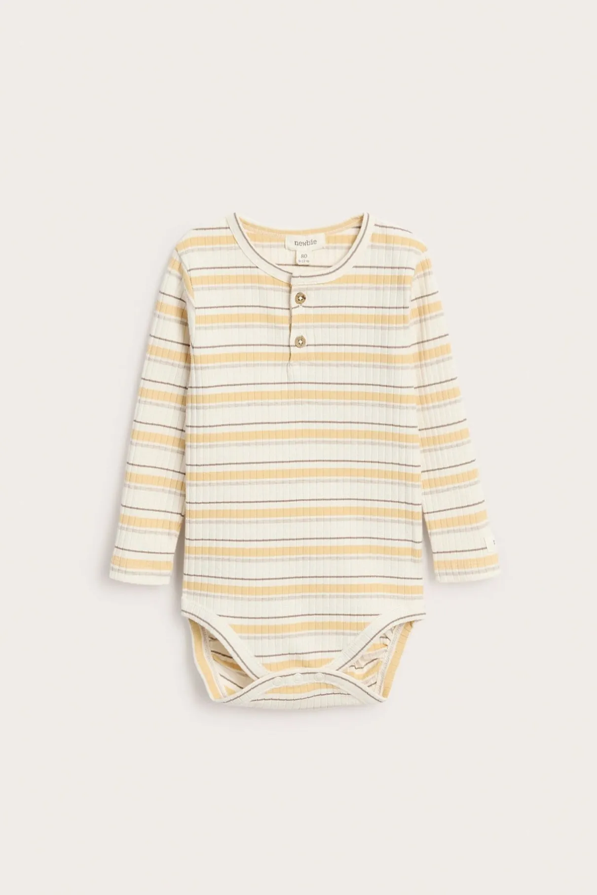 Baby yellow striped long sleeve bodysuit