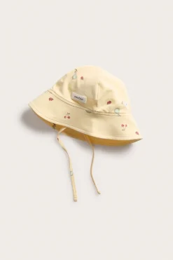 Baby yellow sun hat with ties