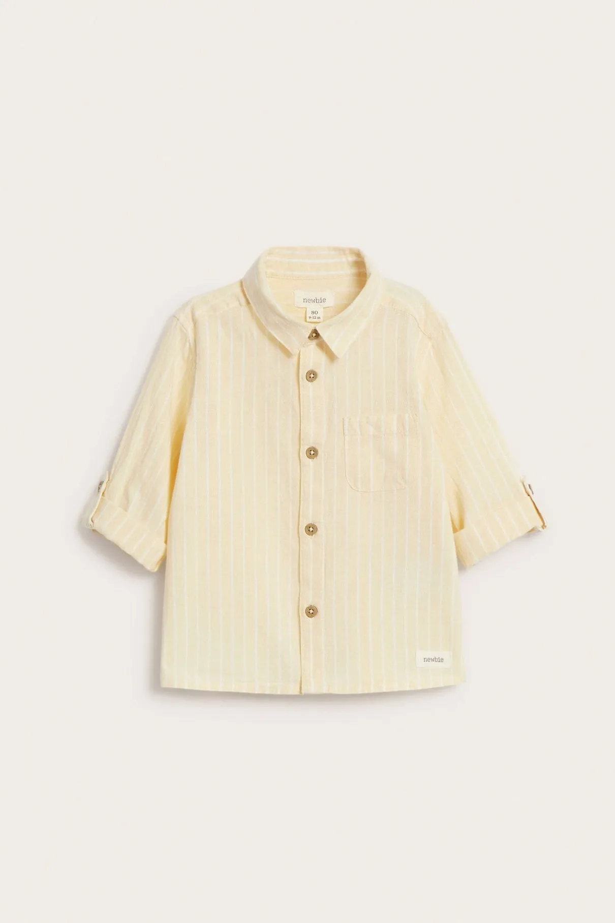 Baby yellow woven shirt with collar