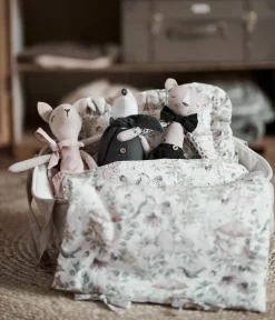 Beige forest print doll bedding