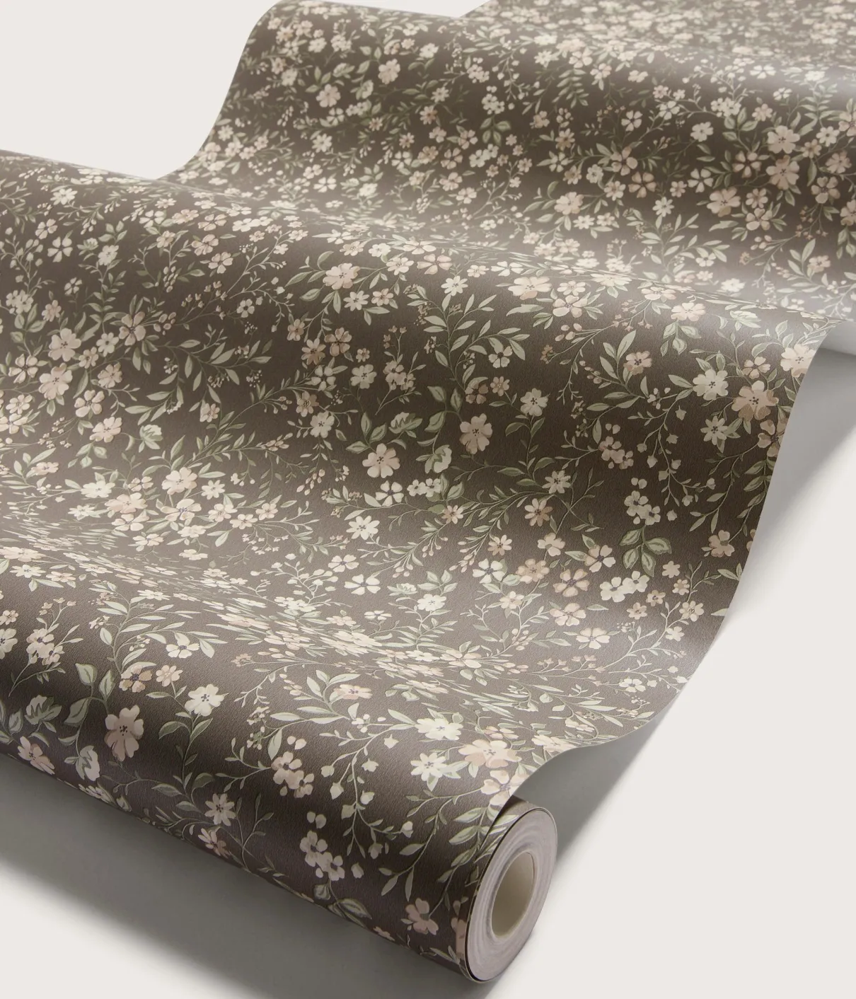 Florence brown floral wallpaper
