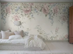 Flower Garden Mural beige wallpaper