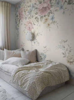 Flower Garden Mural beige wallpaper