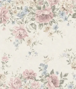 Flower Garden Mural beige wallpaper