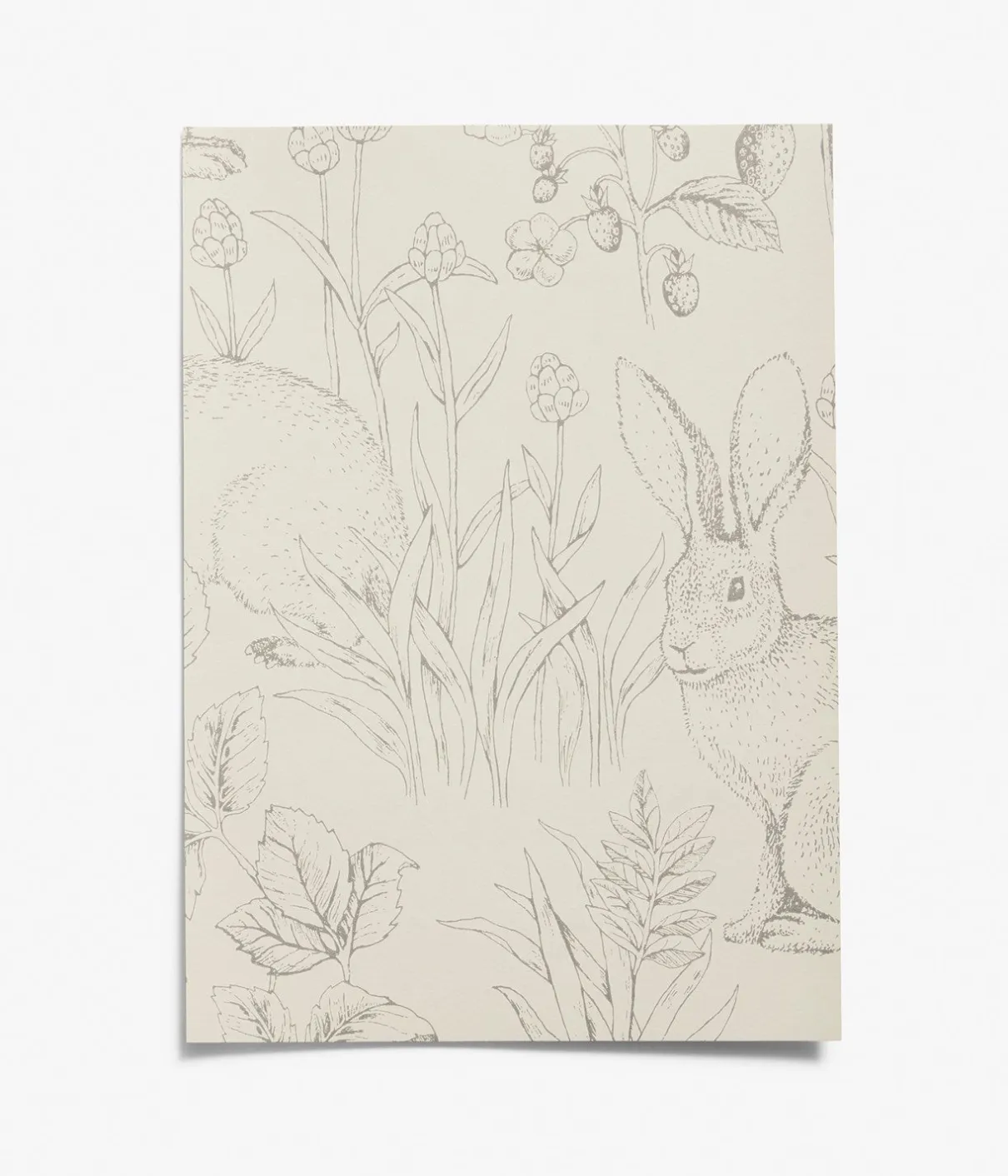 Forest Friends beige wallpaper sample