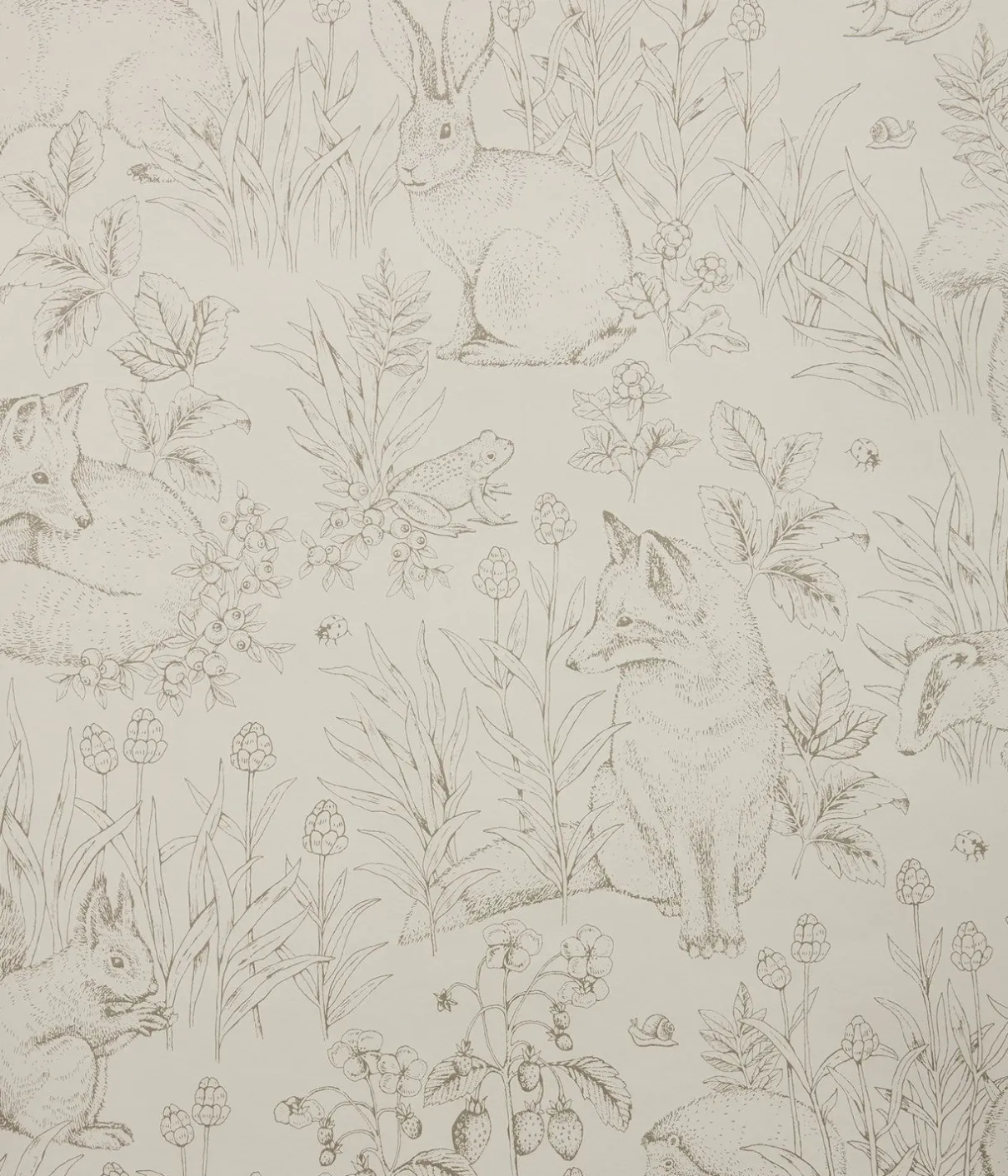 Forest Friends beige wallpaper