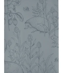 Forest Friends gray blue wallpaper sample