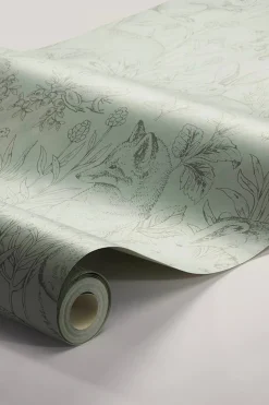 Forest Friends green wallpaper