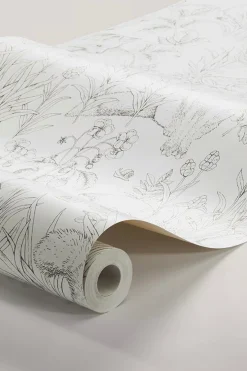 Forest Friends white wallpaper