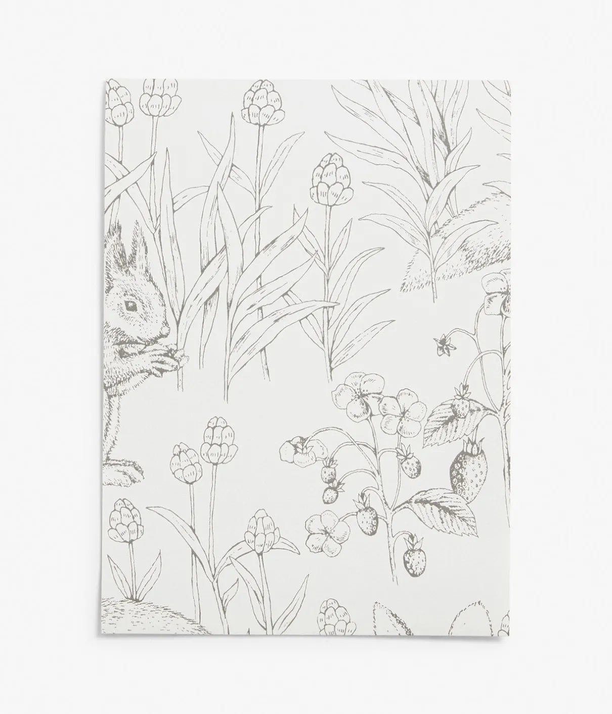 Forest Friends white wallpaper