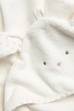 Hooded terry rabbit bath towel
