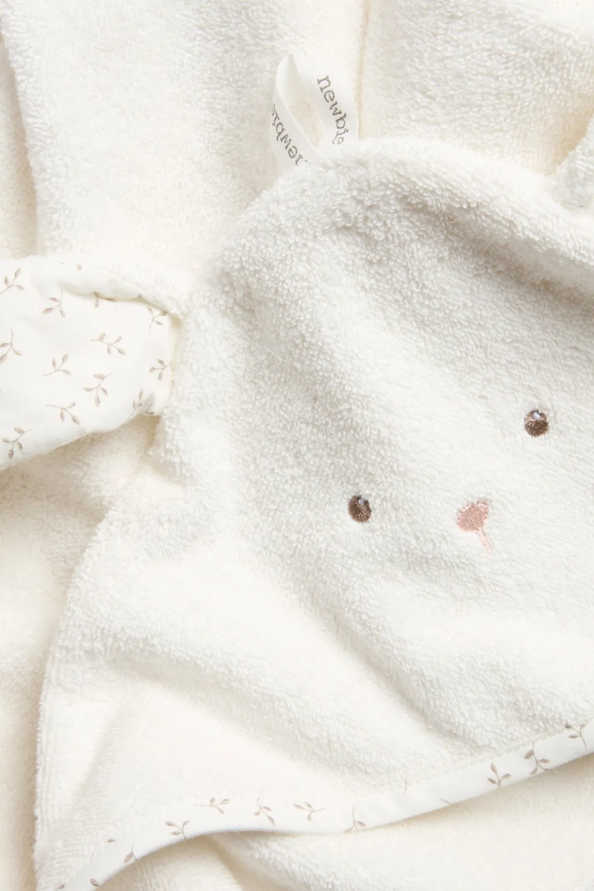Hooded terry rabbit bath towel