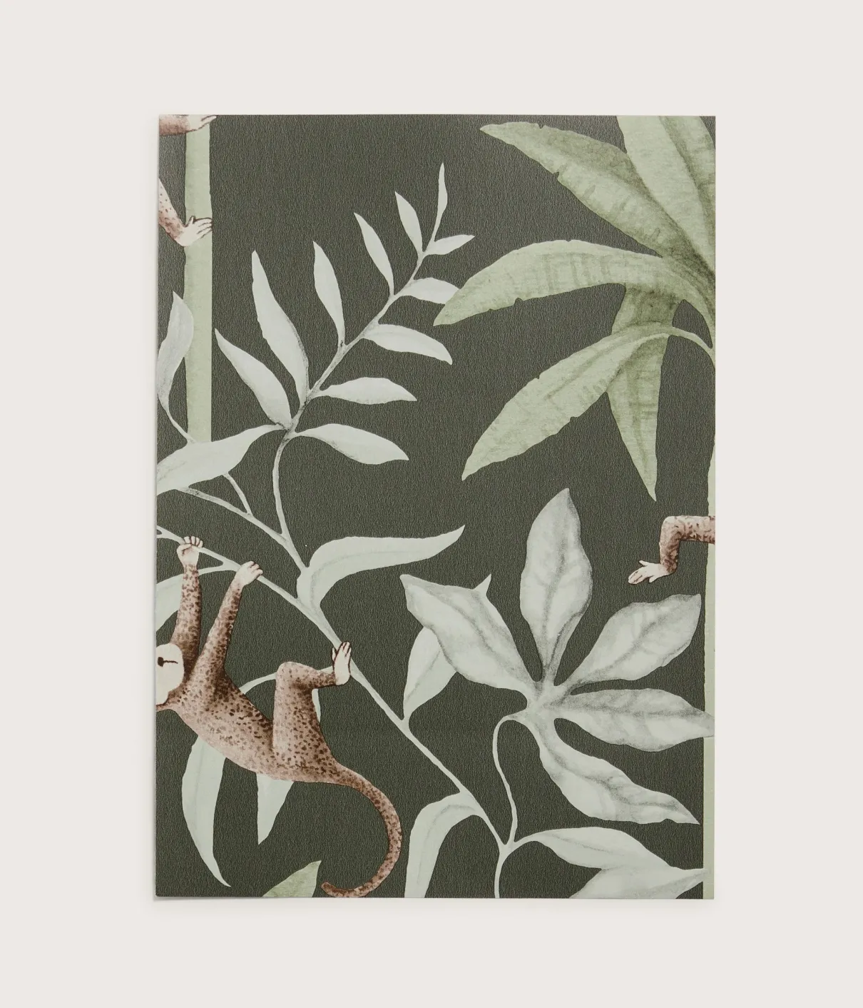 Jungle Friends green monkey wallpaper sample