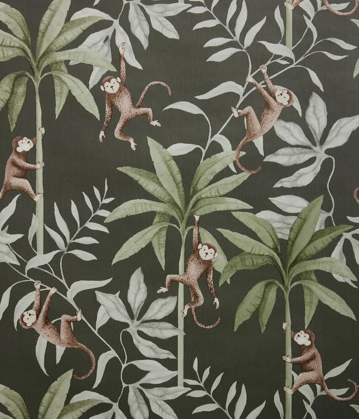 Jungle Friends green monkey wallpaper
