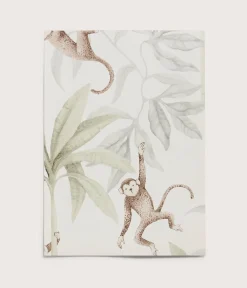 Jungle Friends white monkey wallpaper sample