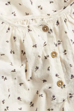 Kids beige floral woven blouse
