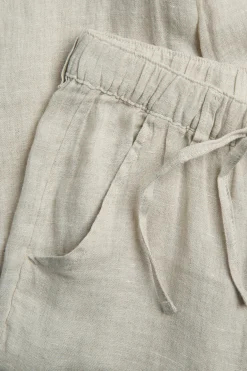 Kids beige linen drawstring trousers