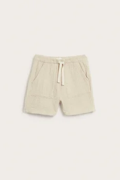 Kids beige muslin shorts