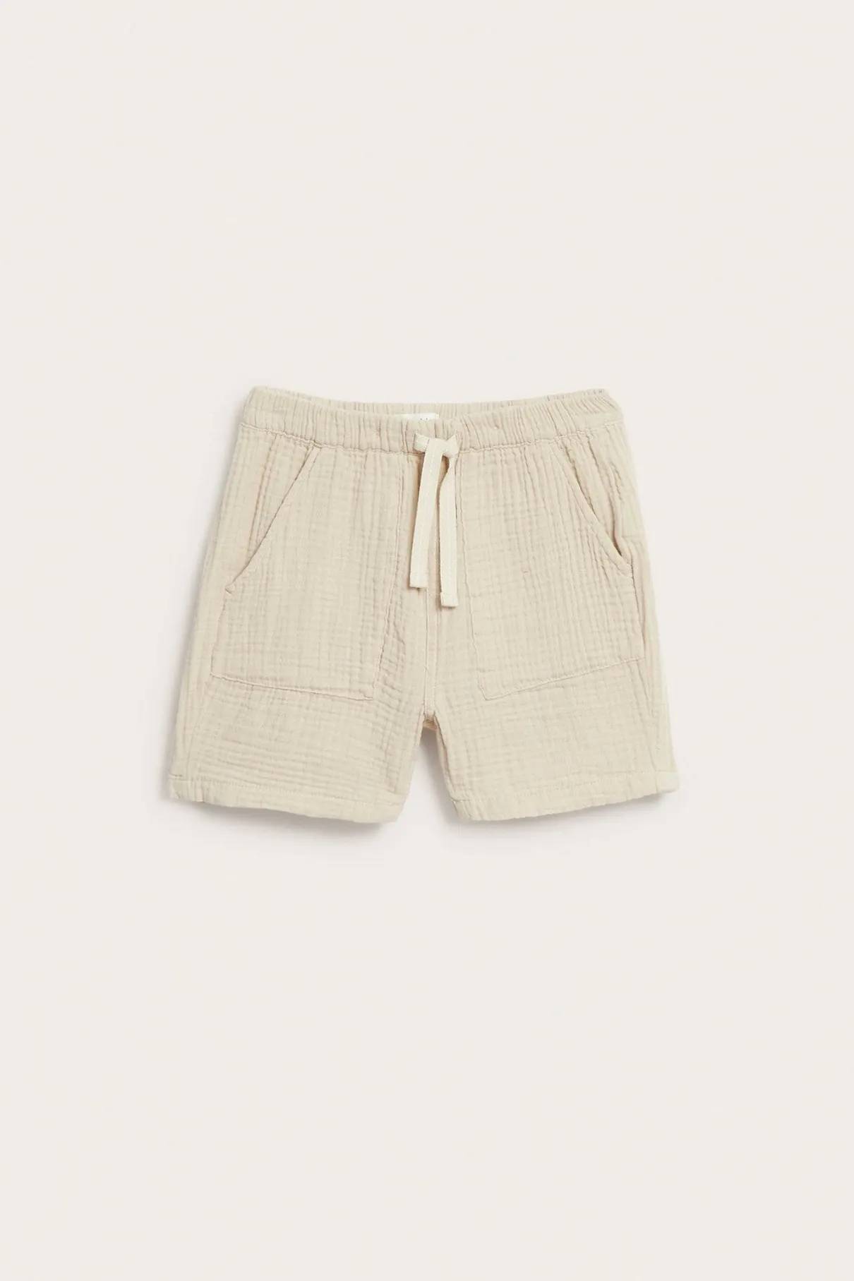 Kids beige muslin shorts