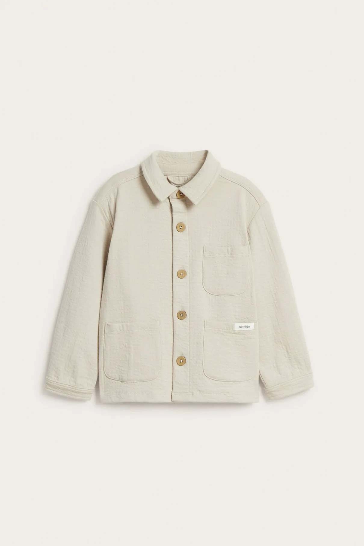 Kids beige overshirt with collar