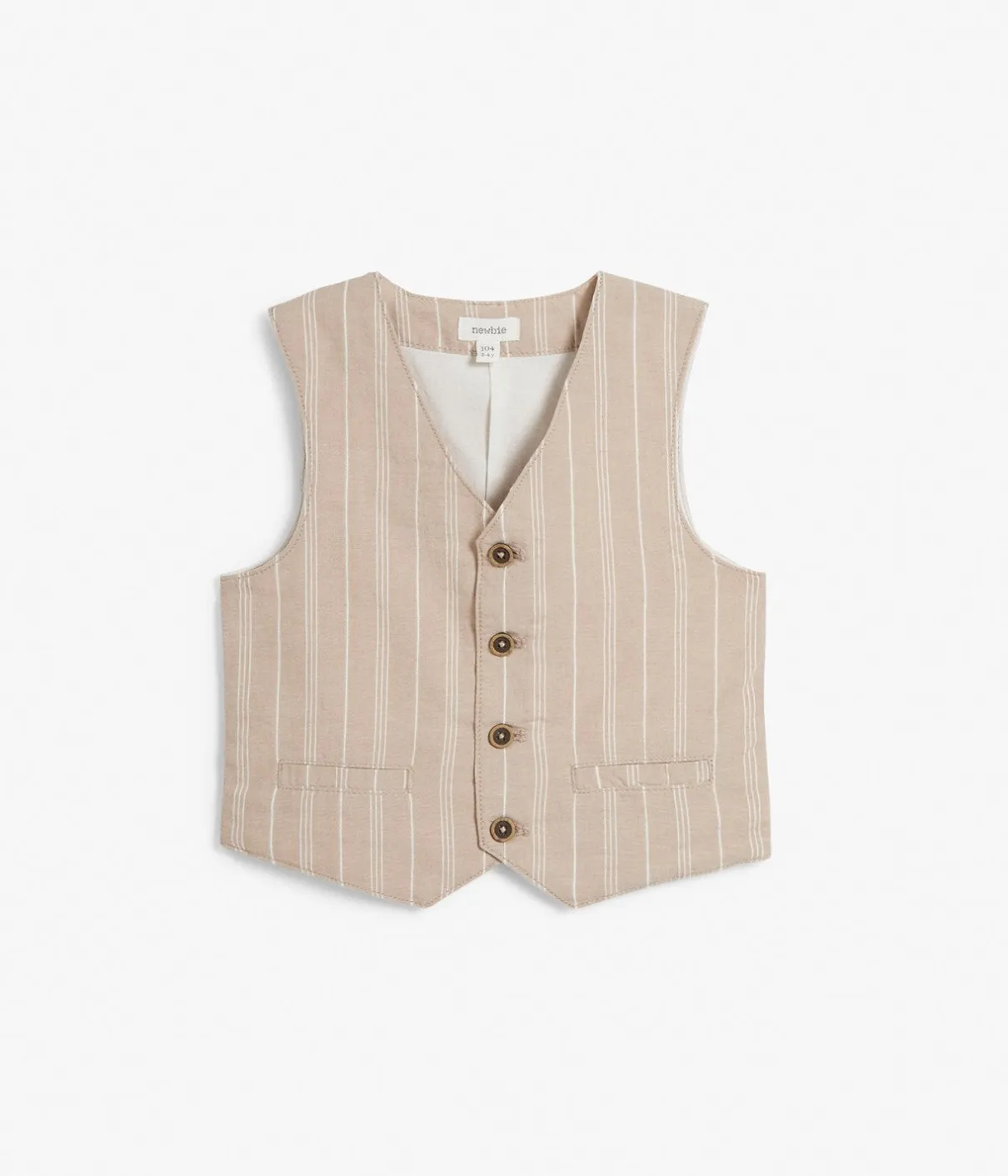 Kids beige striped suit vest