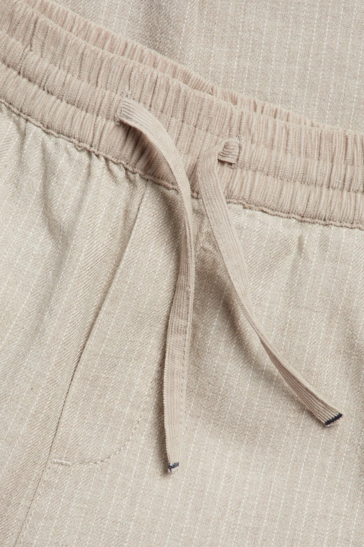 Kids´ beige striped woven trousers
