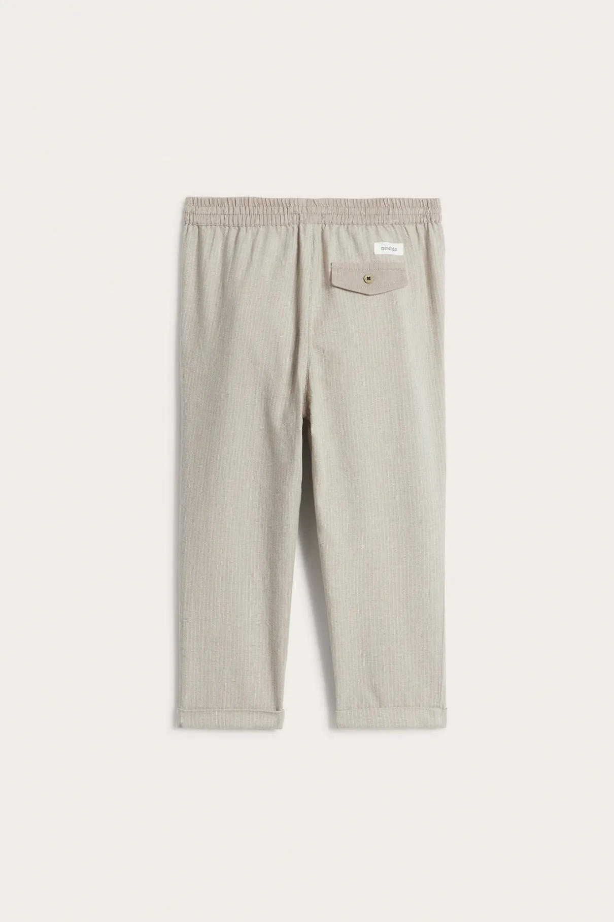 Kids´ beige striped woven trousers