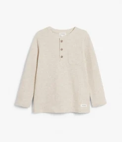 Kids beige waffle knit top