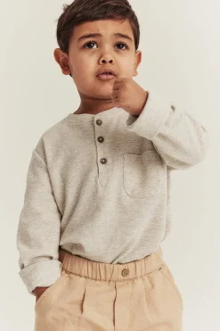 Kids beige waffle knit top