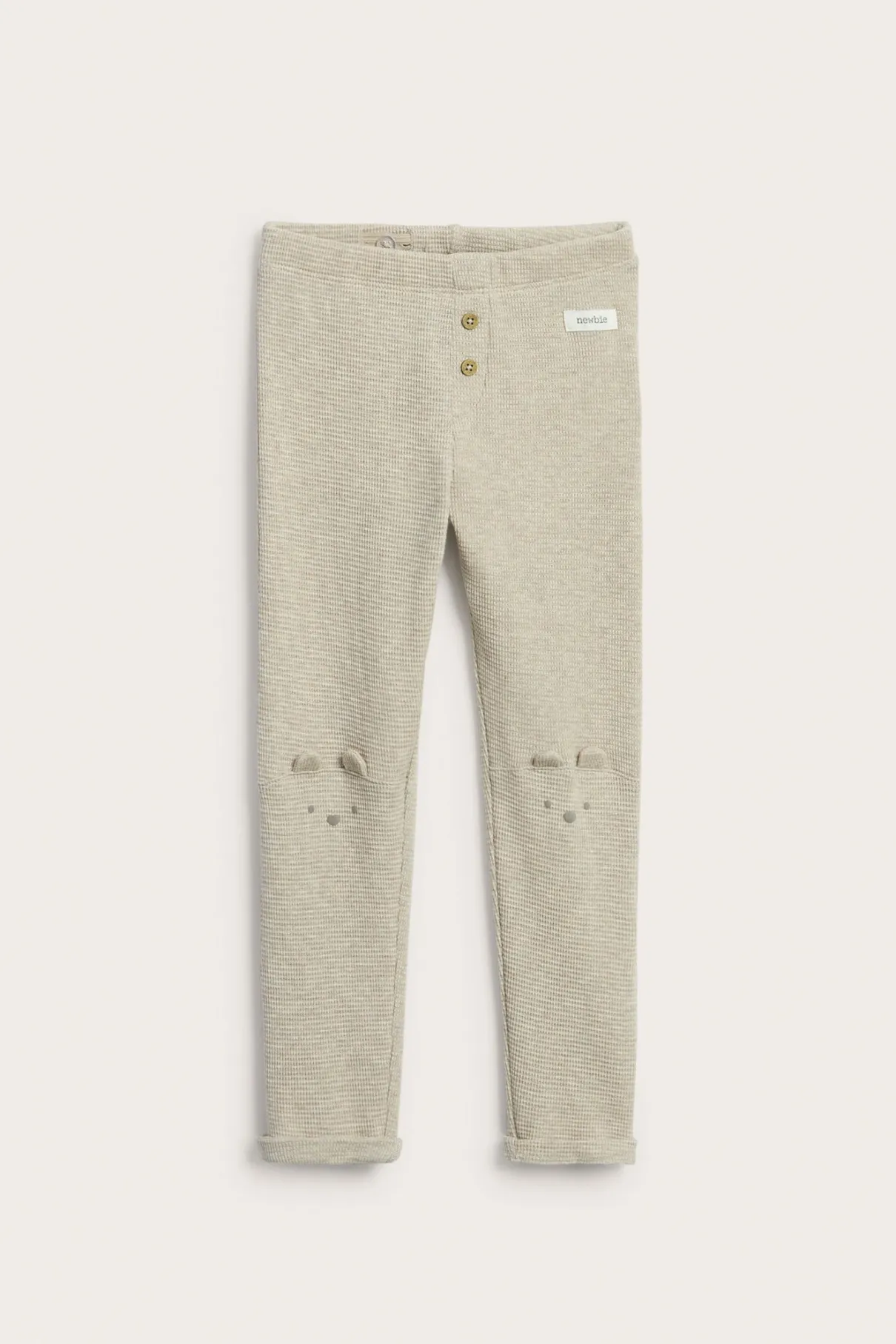Kids beige waffle leggings