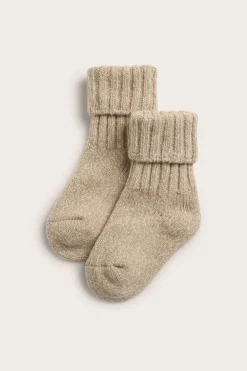 Kids beige wool blend socks