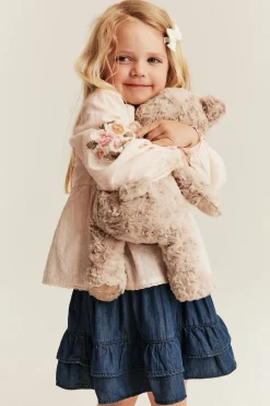 Kids blouse with floral embroidery
