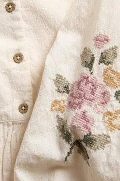 Kids blouse with floral embroidery